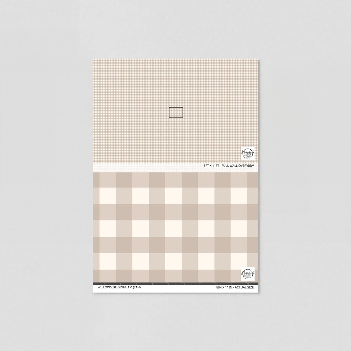 Willowside Gingham (Tan) Wallpaper