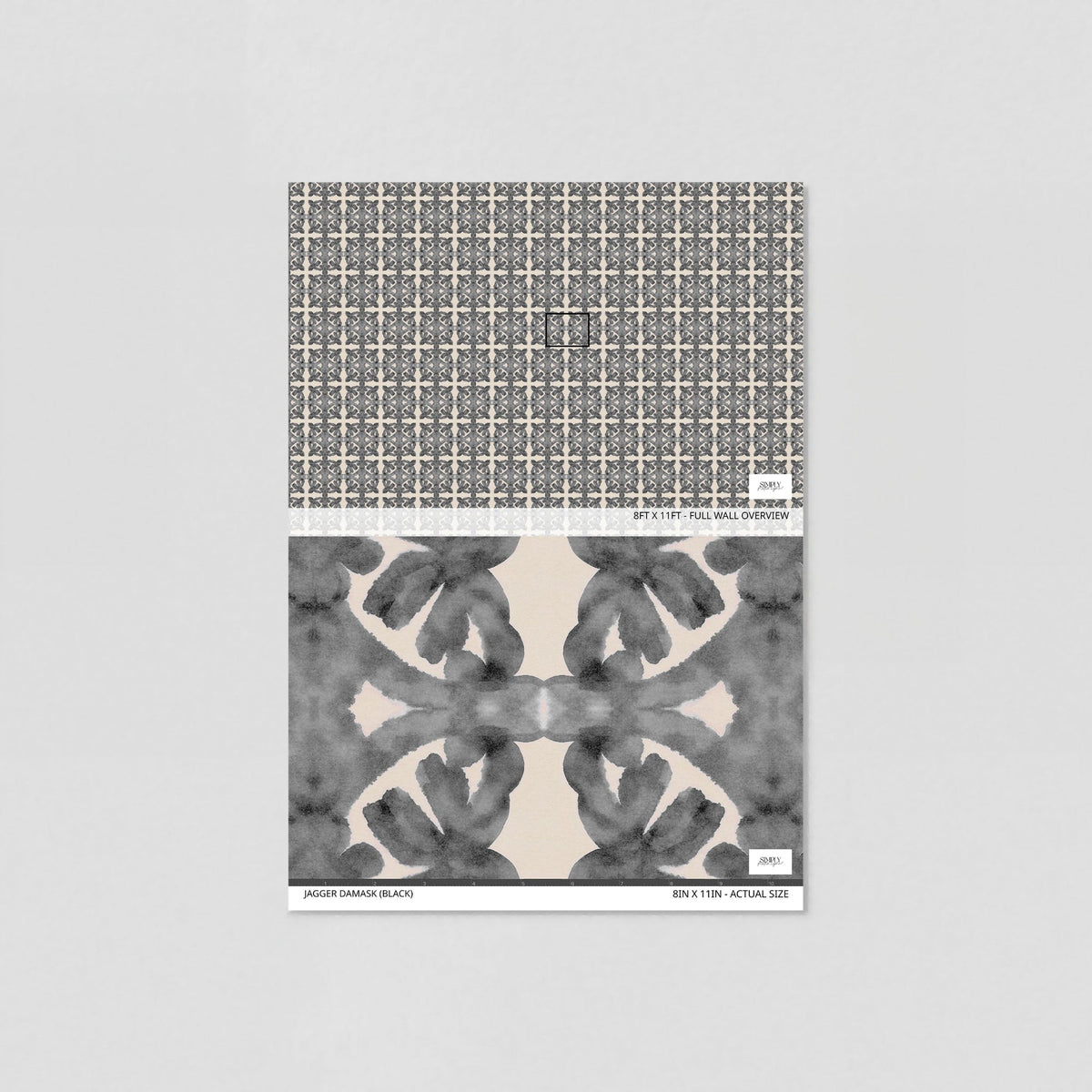 Jagger Damask (Black) Wallpaper