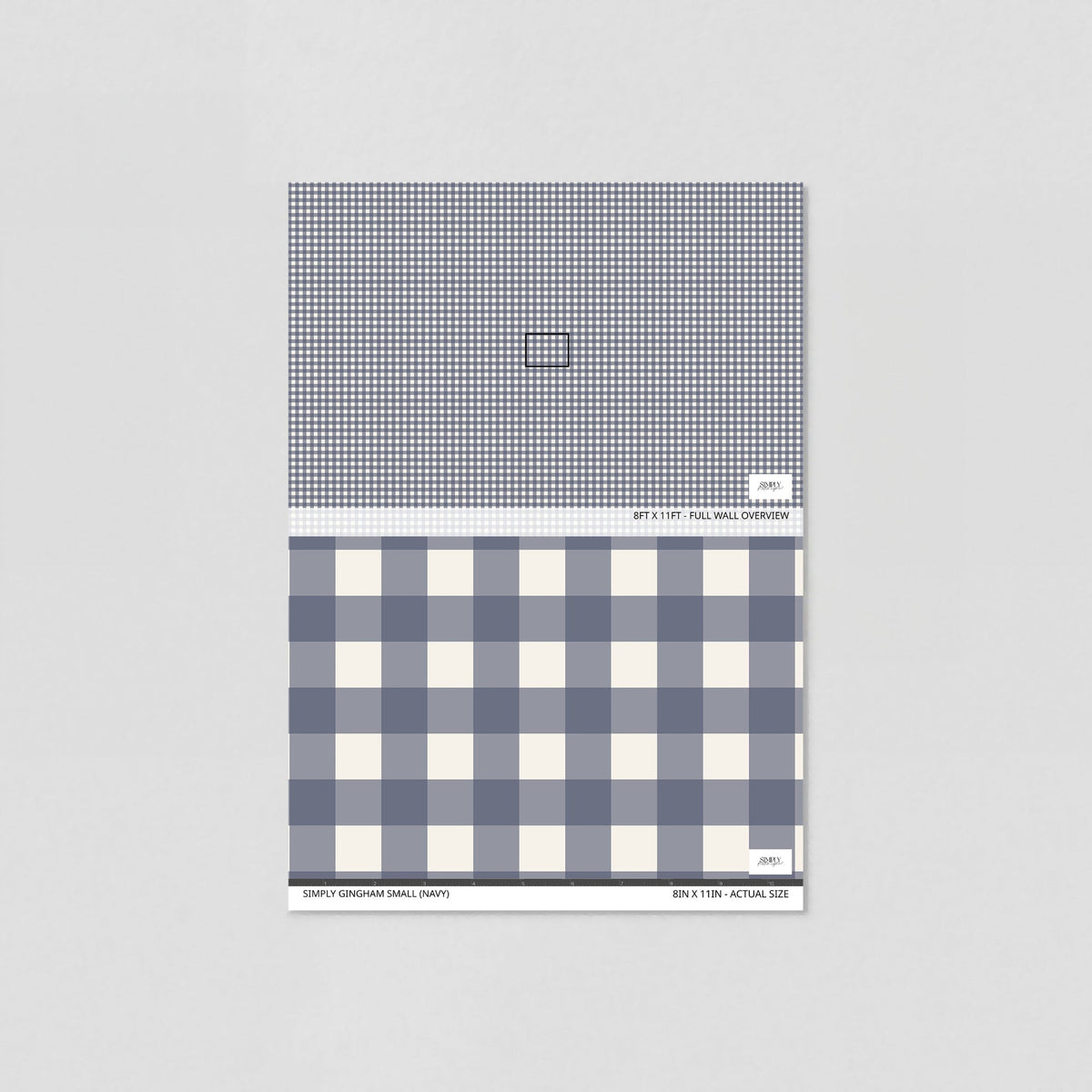 Simply Gingham Small (Navy) Wallpaper