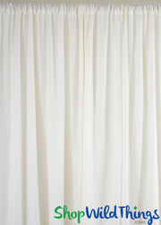 Sheer Draping Panel Ivory 10' Tall x 10' Wide w/ Top & Bottom Rod Pockets
