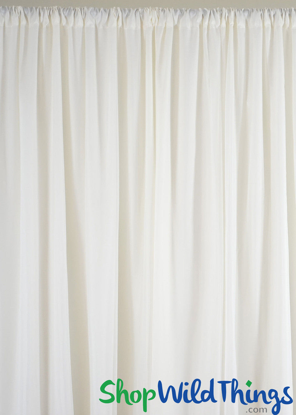 Sheer Draping Panel Ivory 10' Tall x 10' Wide w/ Top & Bottom Rod Pockets