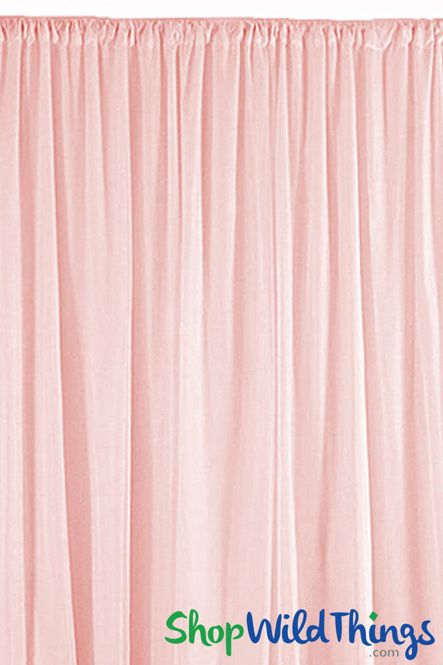 Sheer Draping Panel Pink 10' Tall x 10' Wide w/ Top & Bottom Rod Pockets