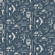Saltwater Surf (Blue) Wallpaper