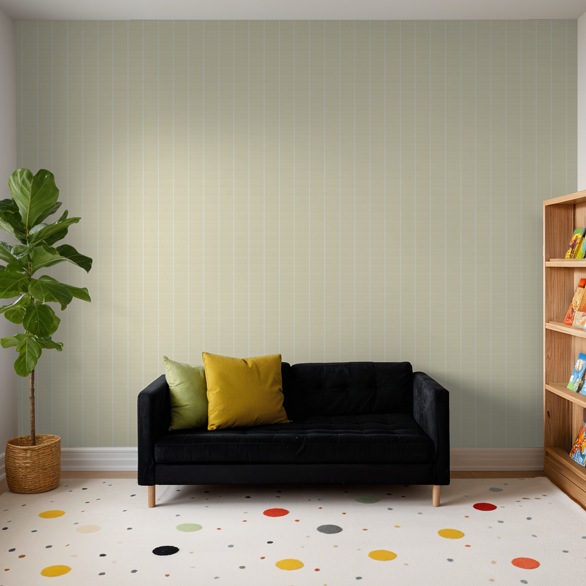 Pinstripe Dot (Yellow) Wallpaper