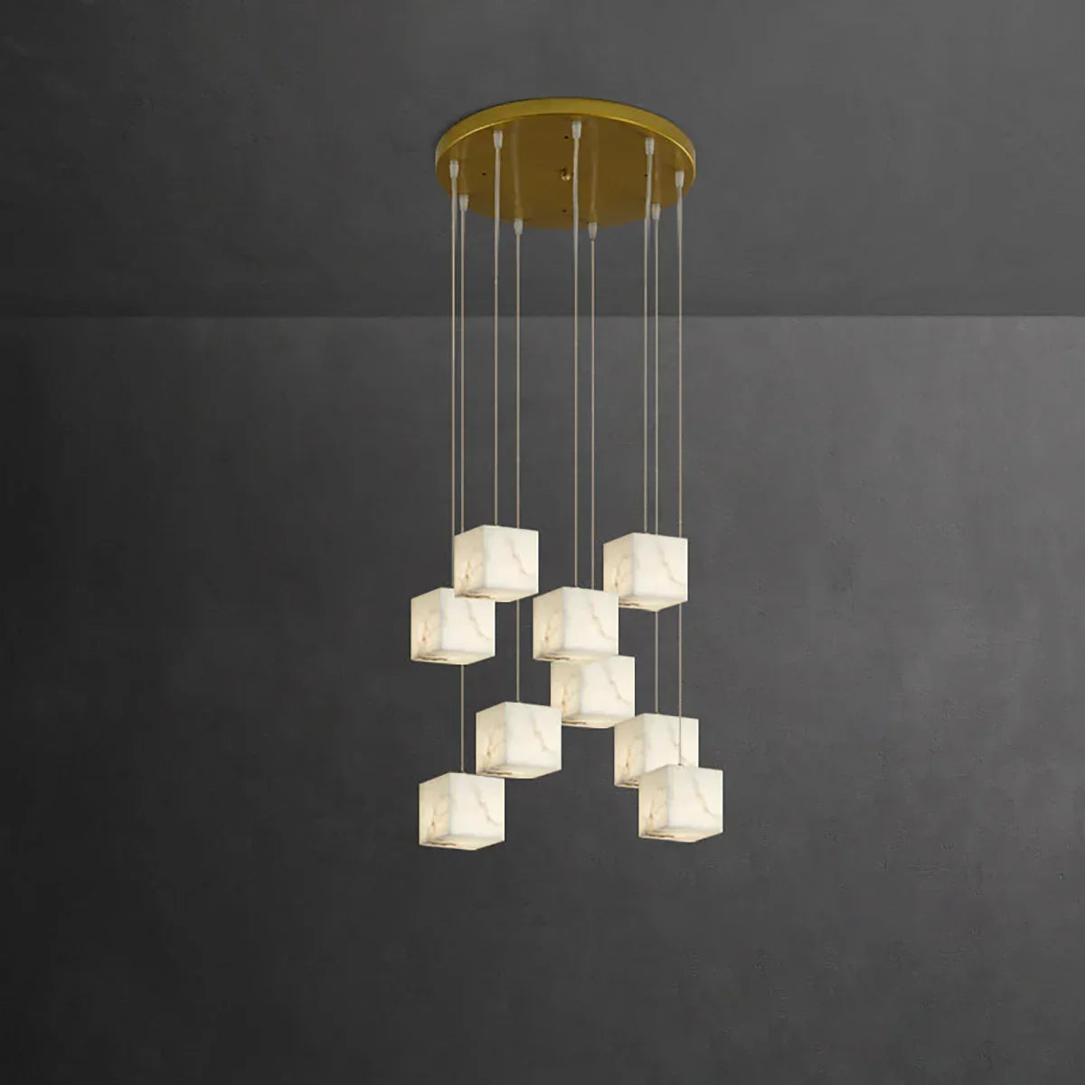 Square Alabaster Box Chandelier