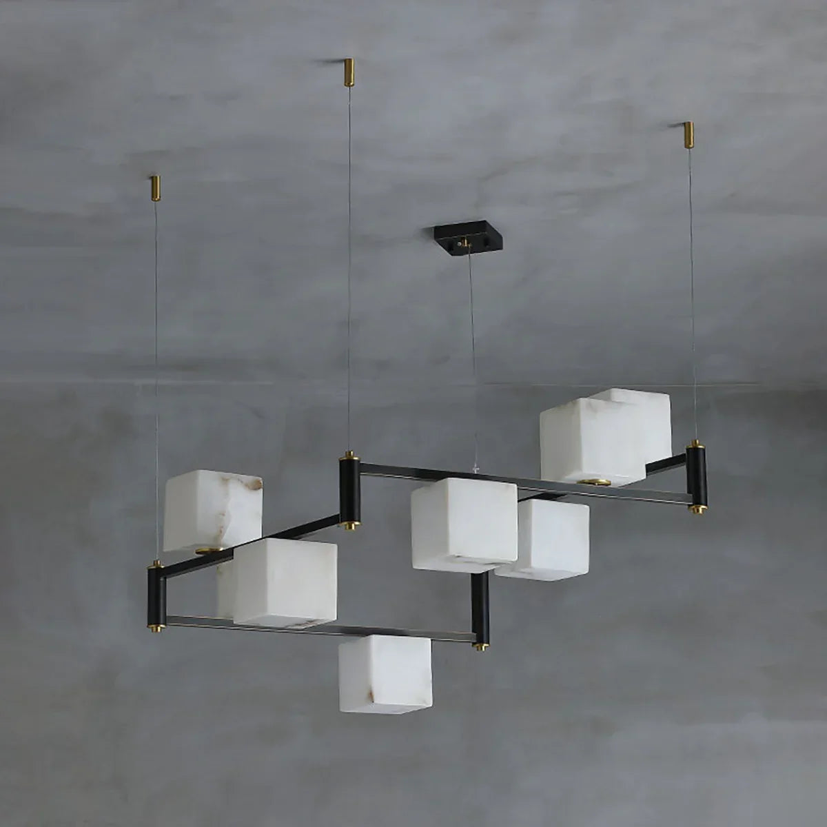 Square Alabaster Box Chandelier