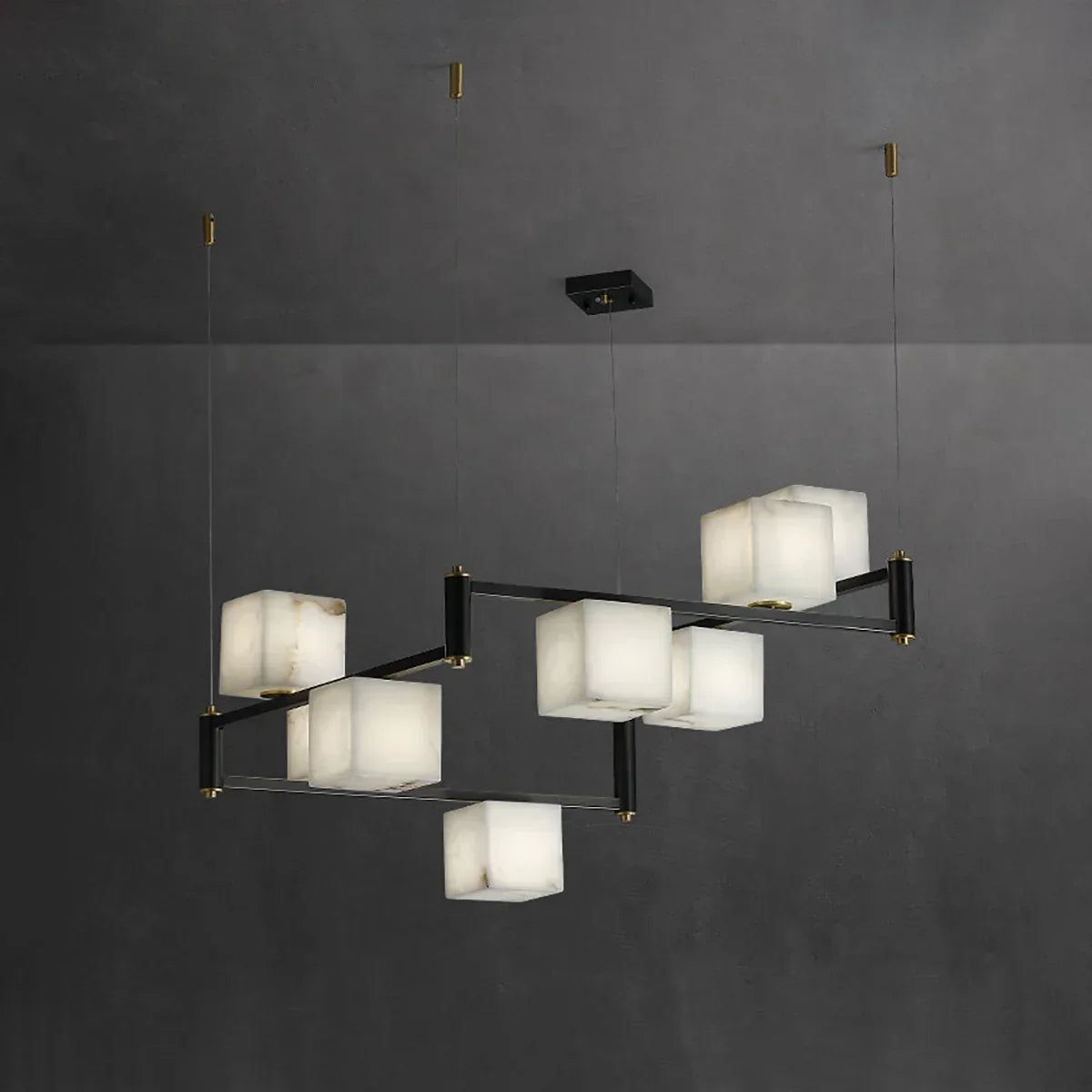 Square Alabaster Box Chandelier