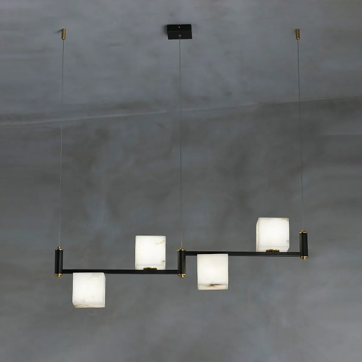 Square Alabaster Box Chandelier