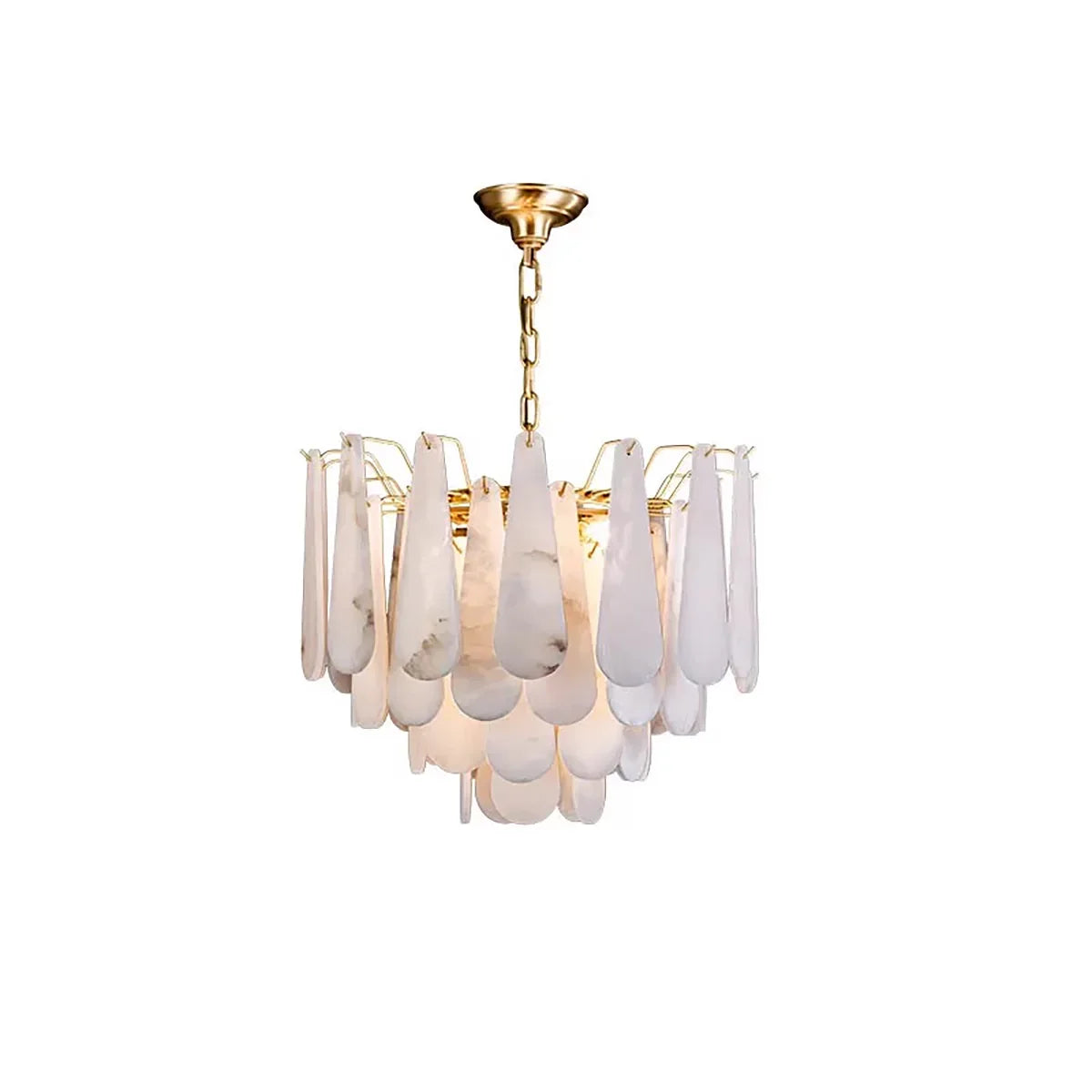 Teardrop Shaped Alabaster Chandelier