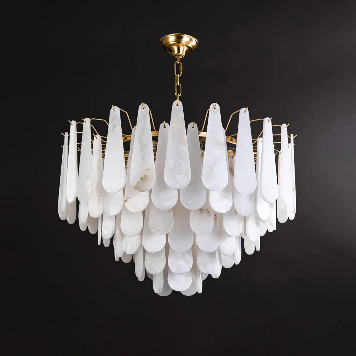 Teardrop Shaped Alabaster Chandelier