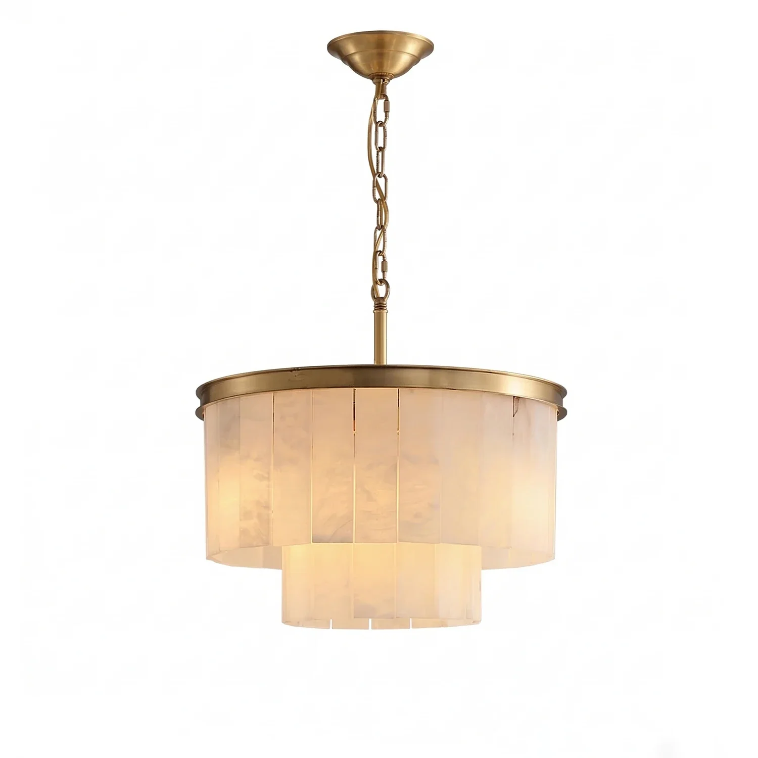 Tiered Natural Alabaster Chandelier