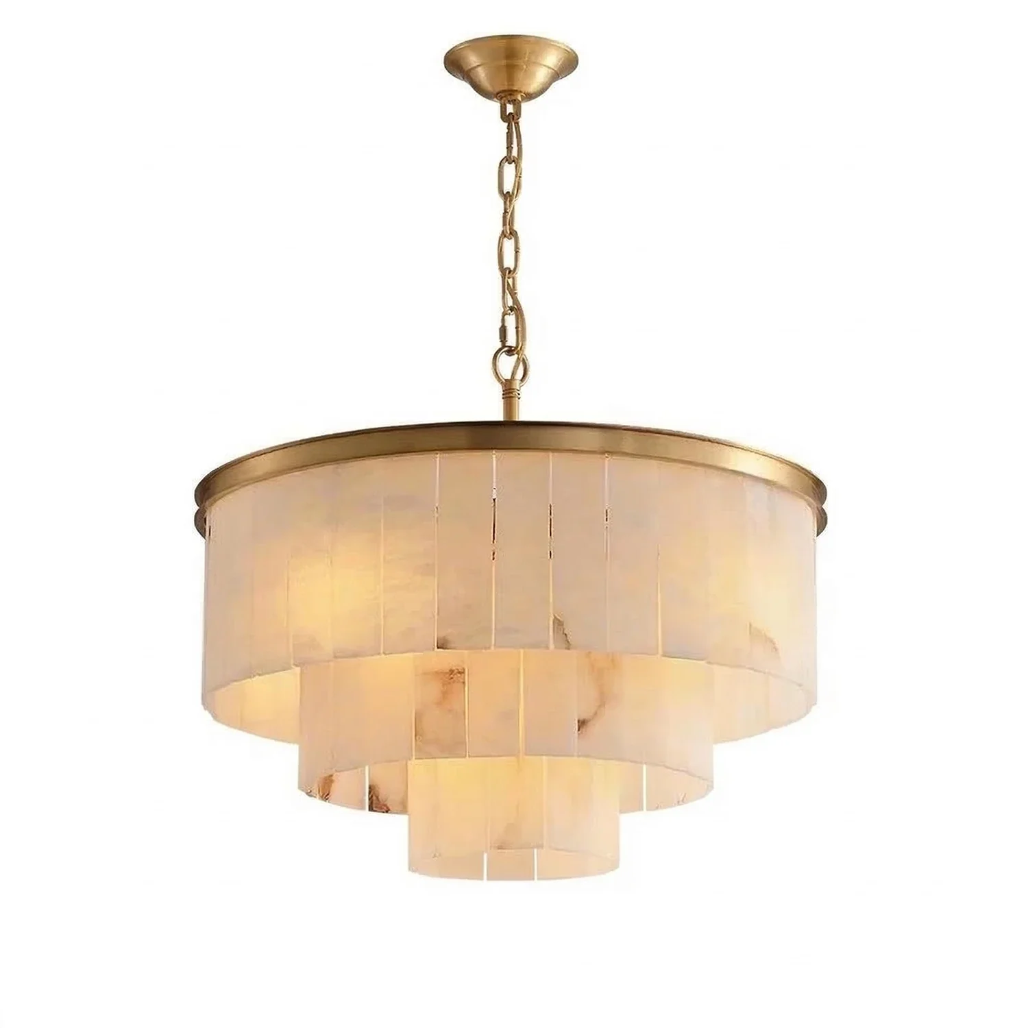 Tiered Natural Alabaster Chandelier