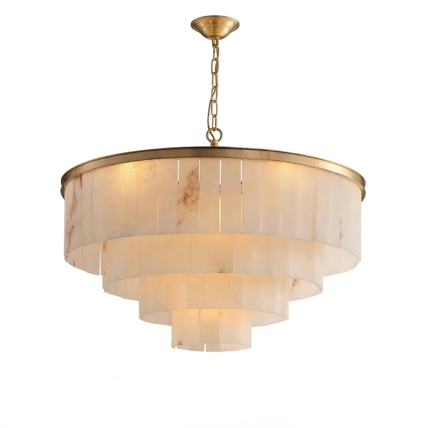 Tiered Natural Alabaster Chandelier