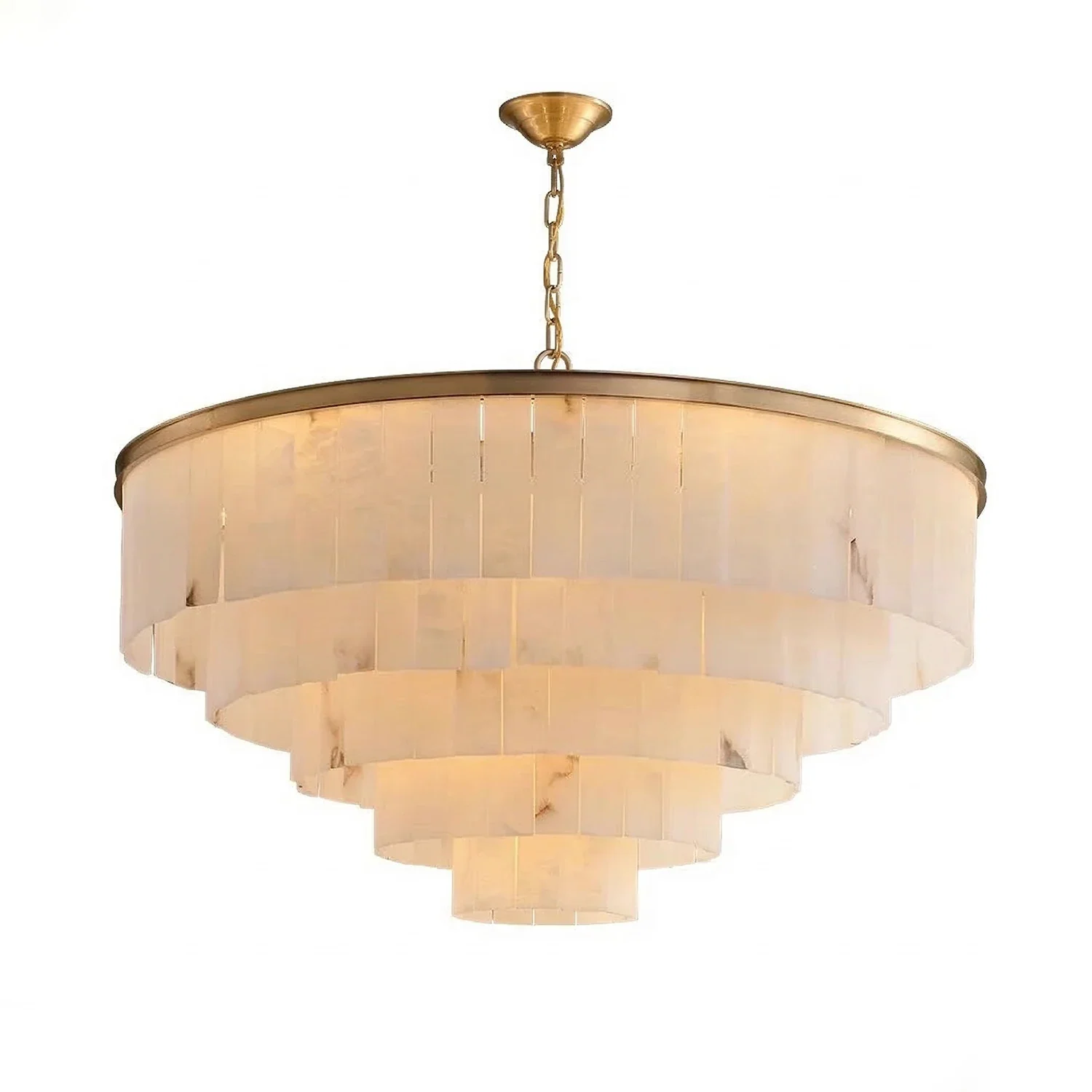 Tiered Natural Alabaster Chandelier