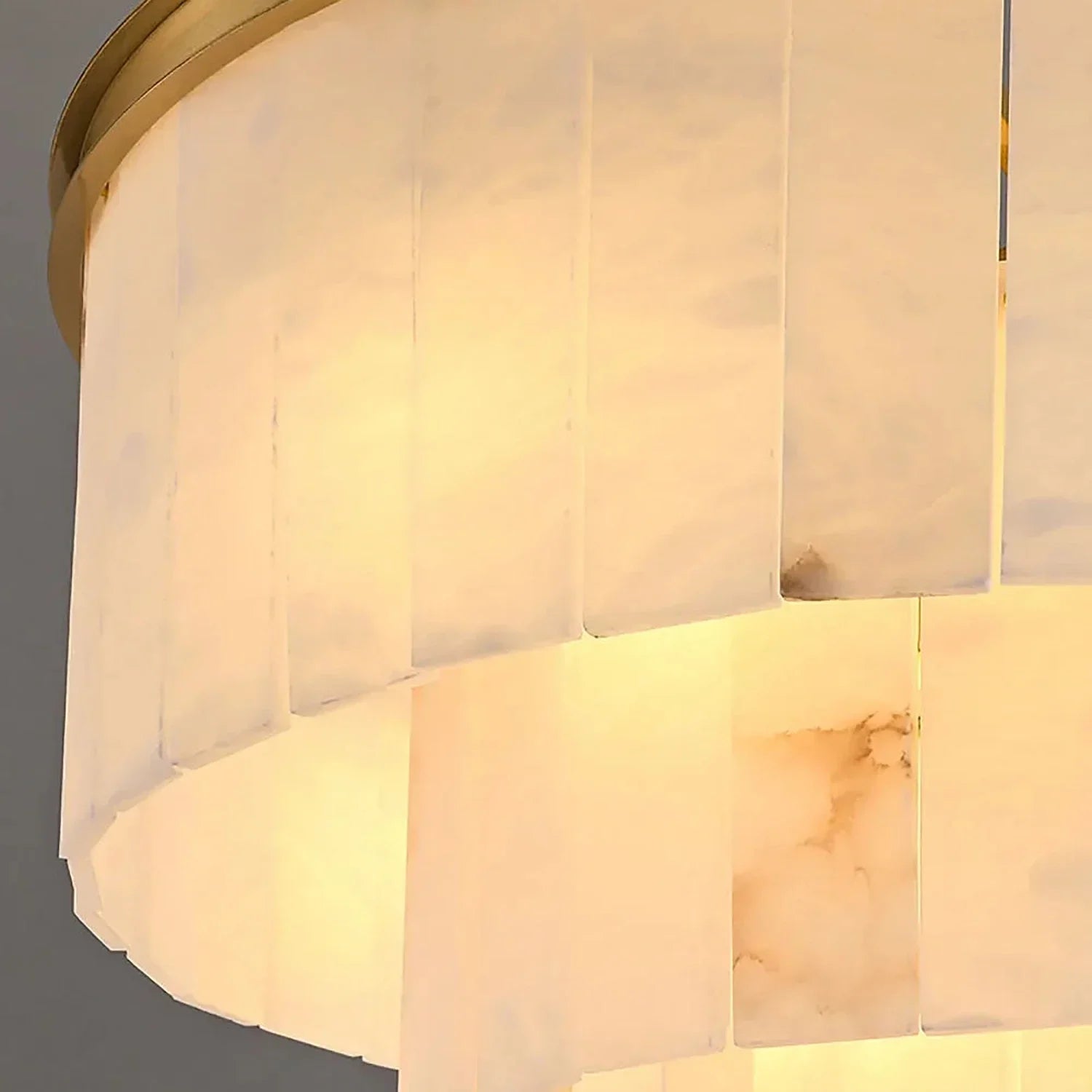 Tiered Natural Alabaster Chandelier