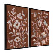 Sylvie Beaded Botanical Harmony I and II Framed Canvas Art Set by Nikita Jariwala