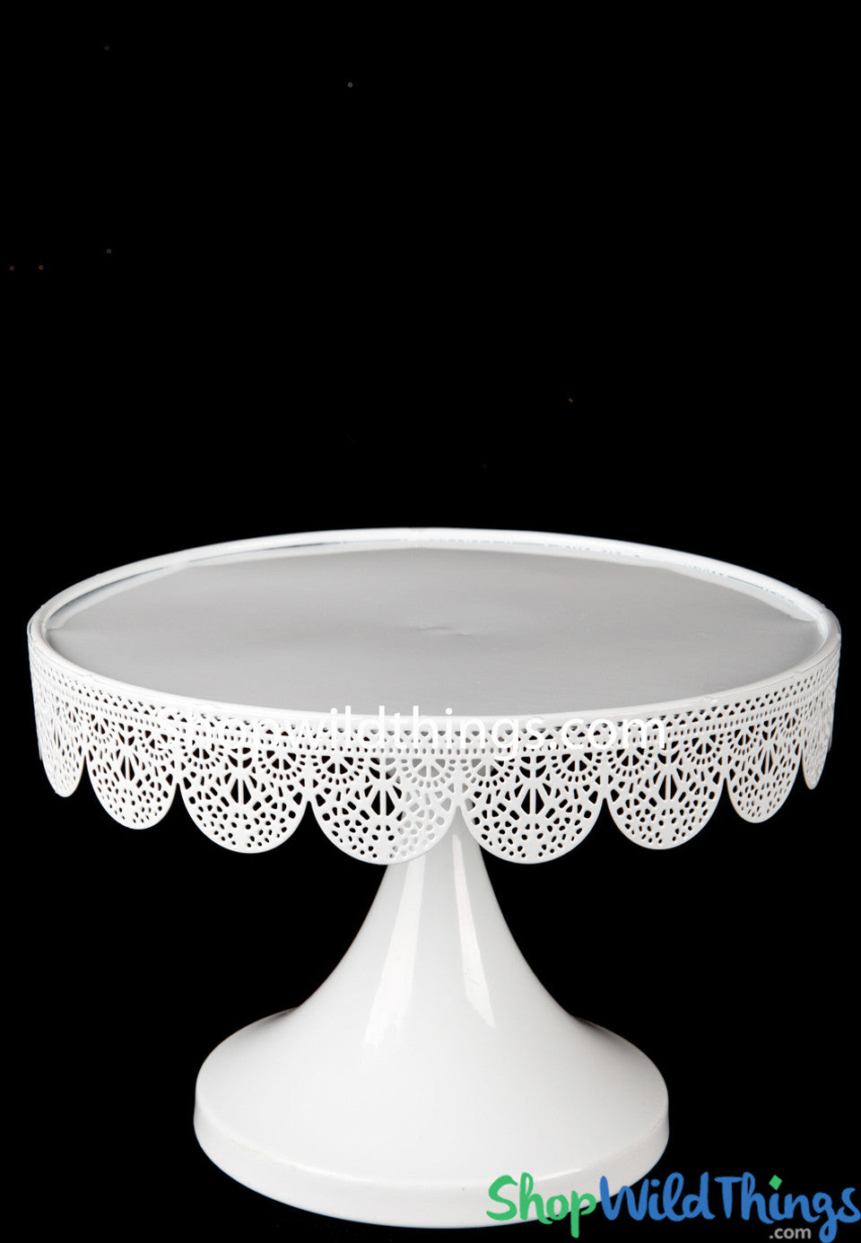 White Eyelet Cake Stand Pedestal - Metal