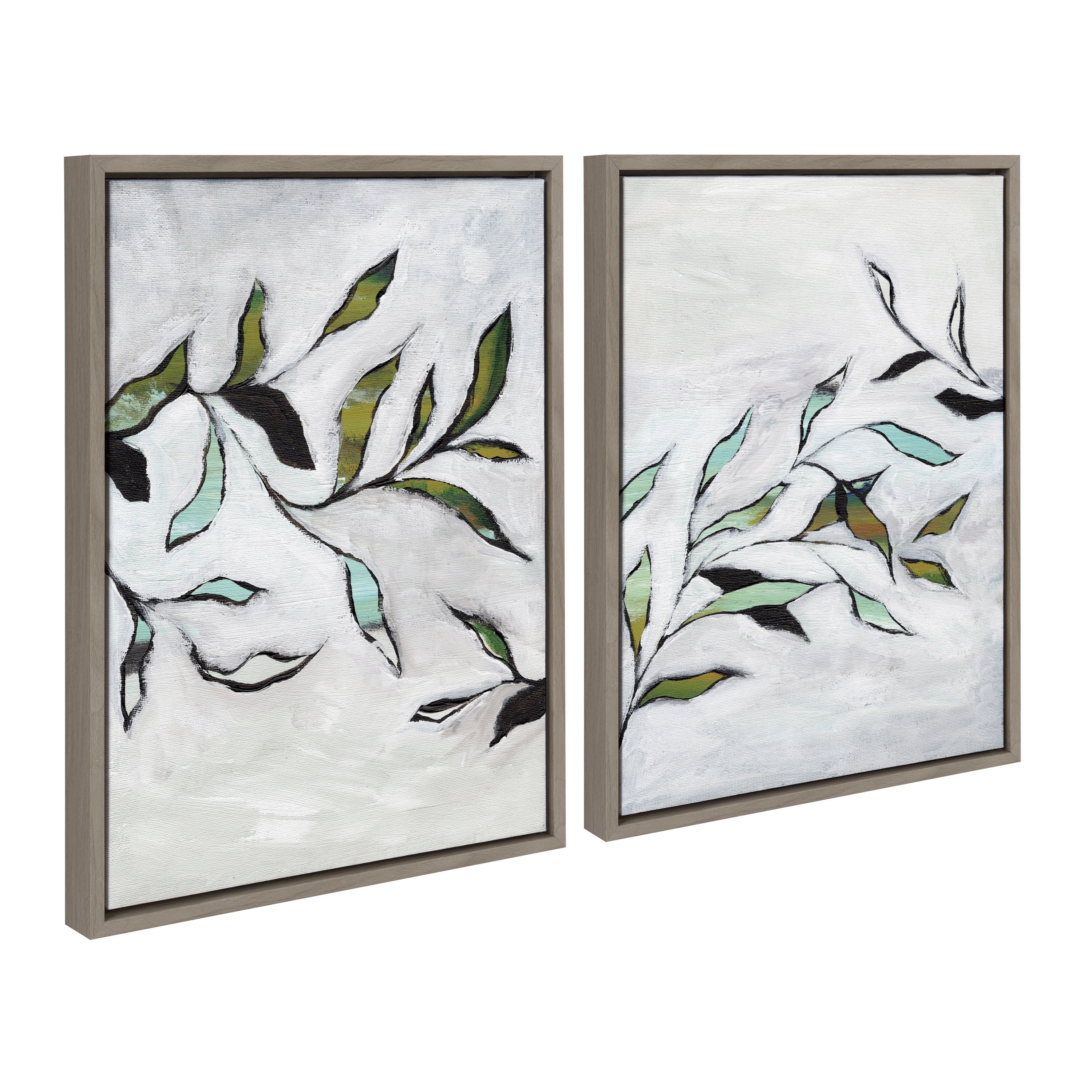 Sylvie Branch I and II Framed Canvas Art Set by Nikita Jariwala