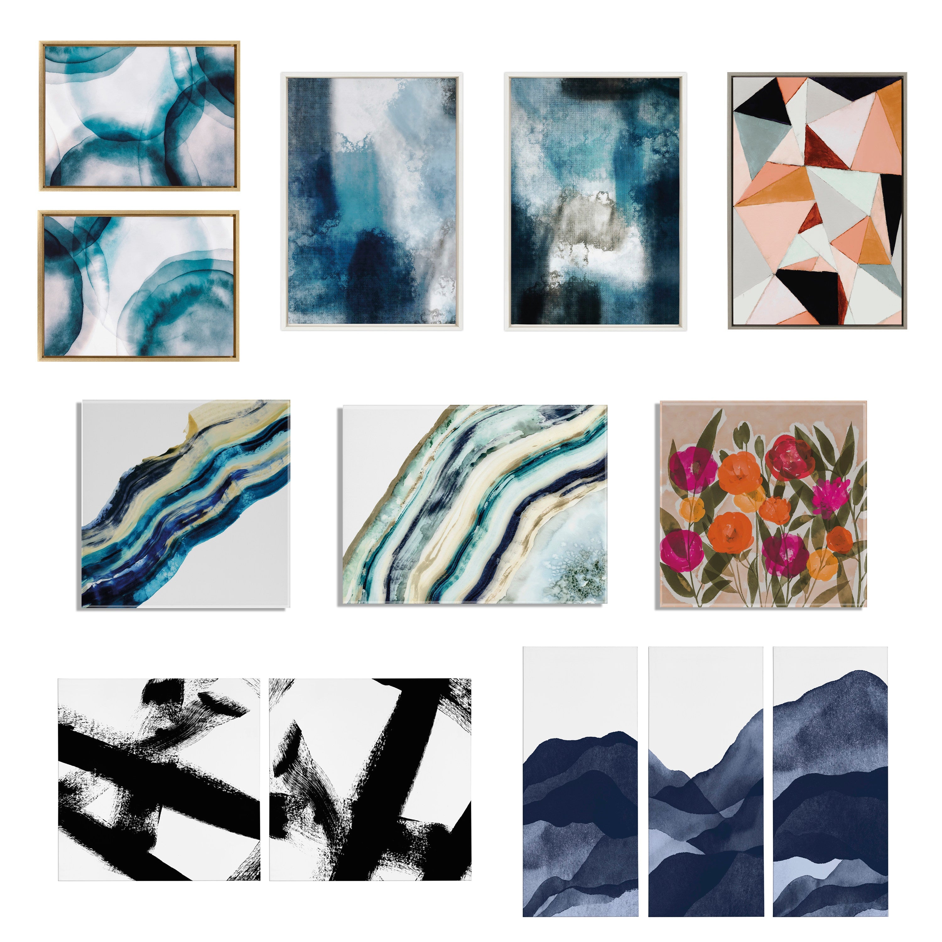 Sylvie Palm I and II BW Framed Canvas by Amy Lighthall
