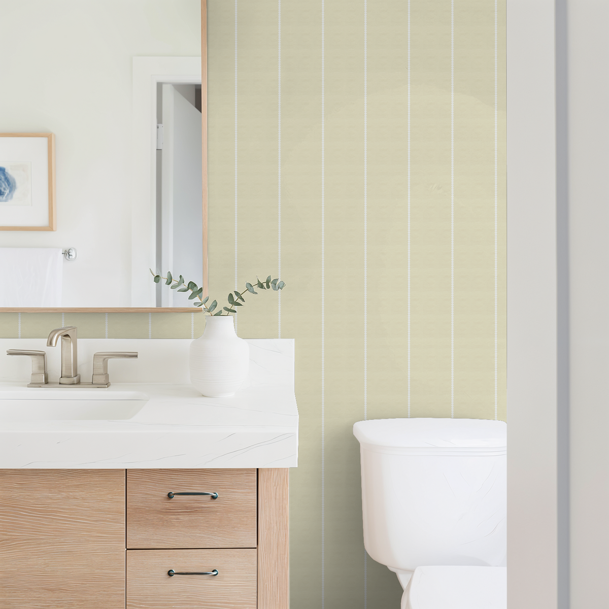 Pinstripe Dot (Yellow) Wallpaper