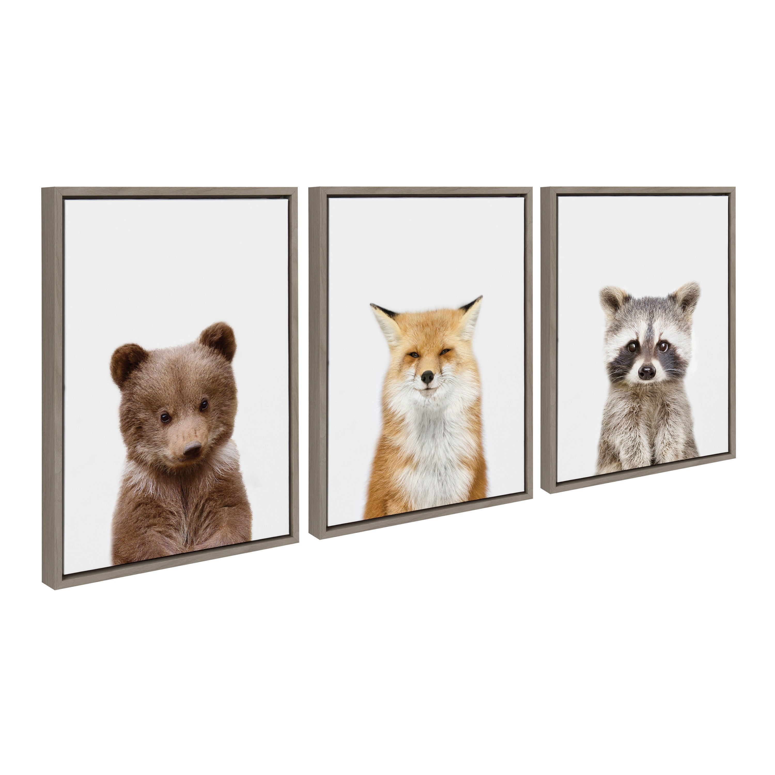 Sylvie Studio Bear, Studio Fox and Studio Raccoon Framed Canvas by Amy Peterson Art Studio